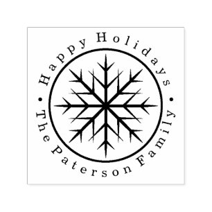 Tampon Auto-encreur Joyeux Joyeux Fête de neige personnalisée