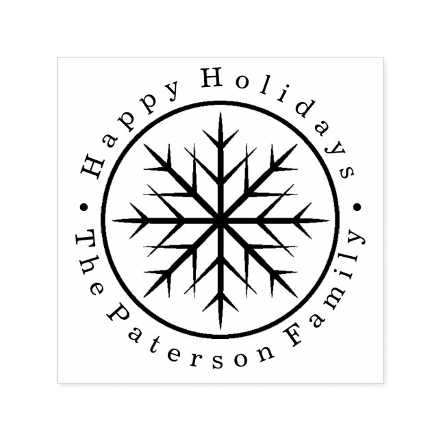 Tampon Auto-encreur Joyeux Joyeux Fête de neige personnalisée (Design)