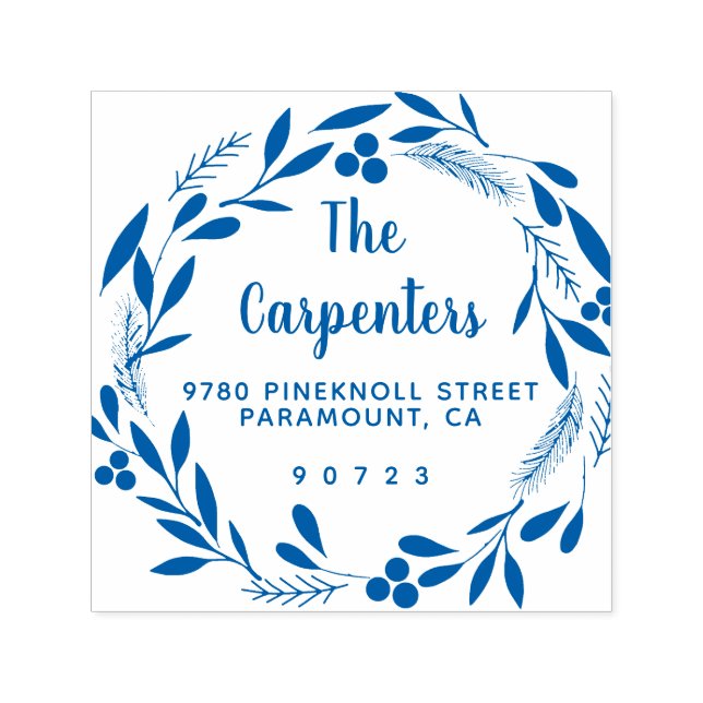 Tampon Auto-encreur Joyeux Noël Botanique Garland écriture (Design)