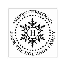 Joyeux Noël Salutation Snowflake Nom initial