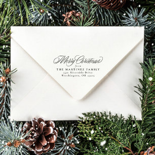 Tampon Auto-encreur Joyeux Noël simple maison de vacances classique