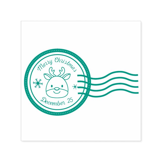 Tampon Auto-encreur Joyeux rennes de Noël (Design)