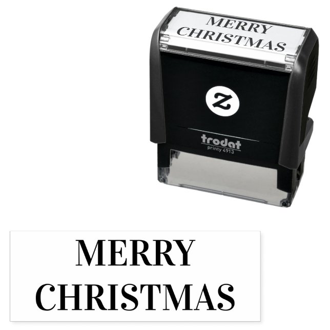 Tampon Auto-encreur Joyeux Timbre auto-encastré de Noël (En situation)