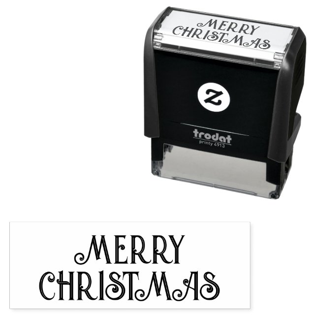Tampon Auto-encreur Joyeux Timbre auto-encastré de Noël (En situation)
