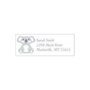 Tampon Auto-encreur Koala Bear Baby shower vert genre neutre