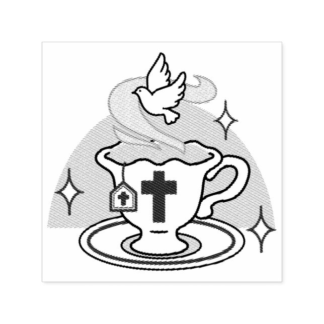 Tampon Auto-encreur La vie est douce avec Jésus - Christian Faith Tea  (Design)