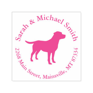 Tampon Auto-encreur Labrador Chien Baby shower Girl Lab Rose