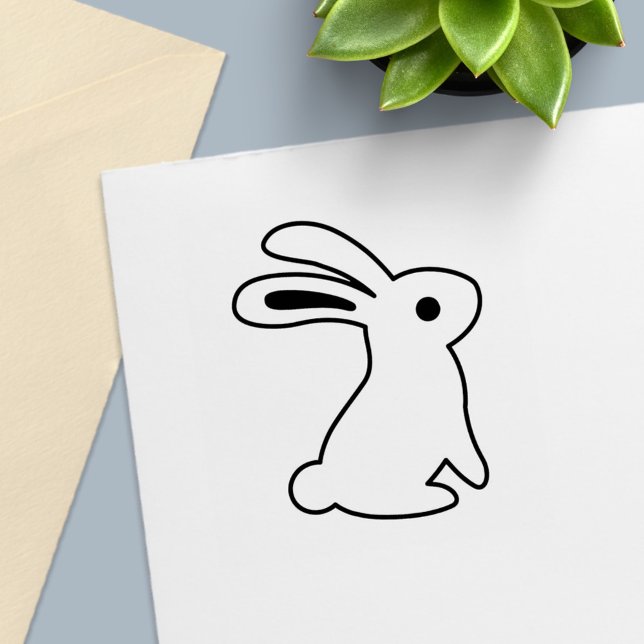 Tampon Auto-encreur Lapin assis Couleur moi (Créateur téléchargé)