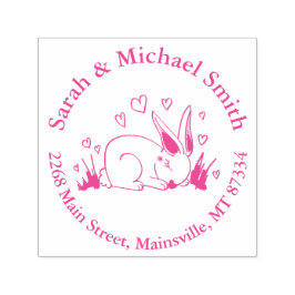 Tampon Auto-encreur Lapin Baby shower lapin Animaux de bois