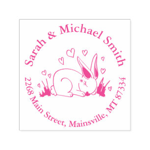 Tampon Auto-encreur Lapin Baby shower lapin Animaux de bois
