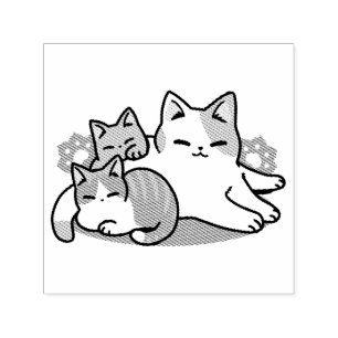 Tampon Auto-encreur Laze Furr Days - Cute Lazy Cats Design
