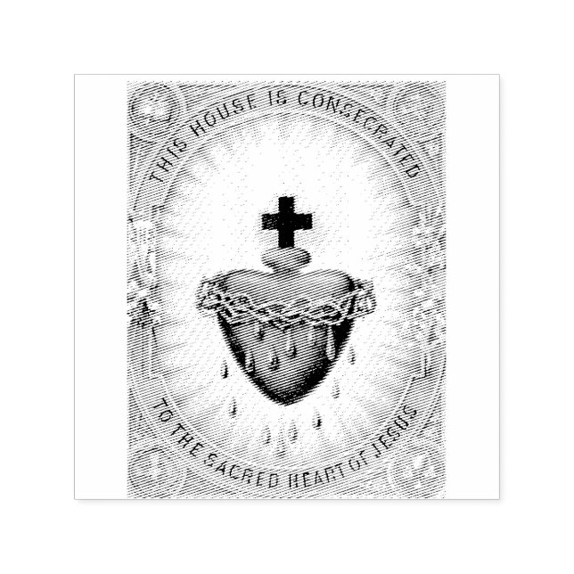 Tampon Auto-encreur Le Coeur le plus sacré de Jésus-Christ (Design)
