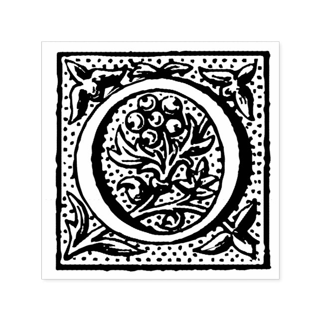 Tampon Auto-encreur Lettre médiévale Renaissance O Monogramme (Design)