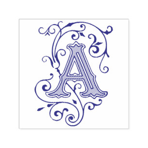 Tampon Auto-encreur Lettre victorienne de Flourish un monogramme