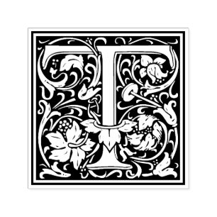 Tampon Auto-encreur Lettre William Morris T Timbre Floral victorien