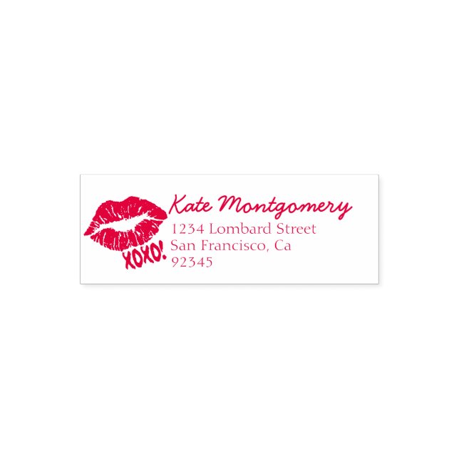 Tampon Auto-encreur Lèvres roses XOXO | Artiste de maquillage (Design)