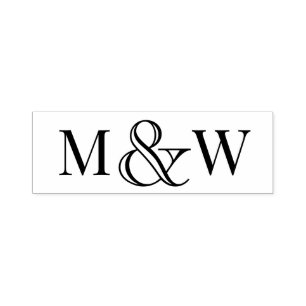 Tampon Auto-encreur LG Ampersand Couple Mariage 2 Monogramme initial V