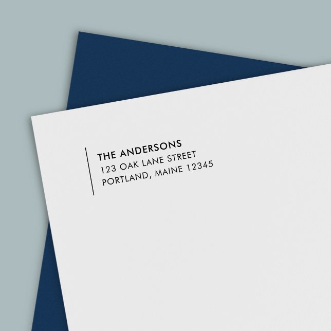 Tampon Auto-encreur Ligne moderne Nom Adresse de retour (Créateur téléchargé)
