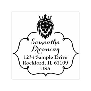 Tampon Auto-encreur Lion Avec Couronne - Style Or 3