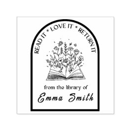 Tampon Auto-encreur "Lisez, aimez-le, retournez-le - Bibliothèque pers
