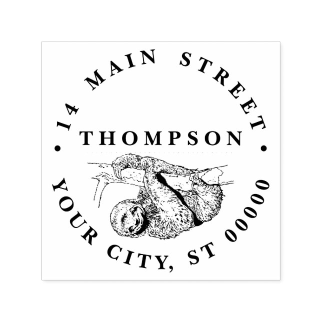 Tampon Auto-encreur Lithographie de dessin de la Sloth #1 (Design)