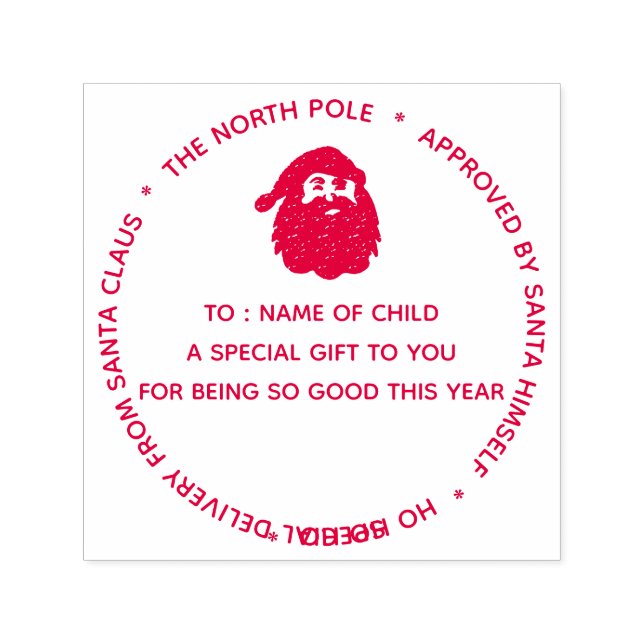 Tampon Auto-encreur Livraison Père Noël de Noël Pôle Nord | ronde (Design)