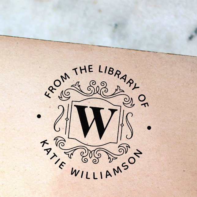 Tampon Auto-encreur Livre de bibliothèque personnelle classique britan (Créateur téléchargé)