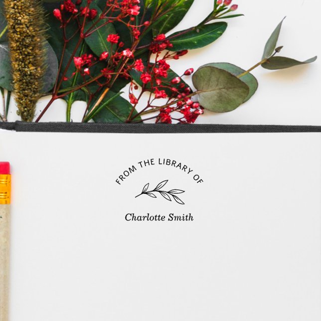 Tampon Auto-encreur Livre manuscrit De La Bibliothèque Feuille À Main (Créateur téléchargé)