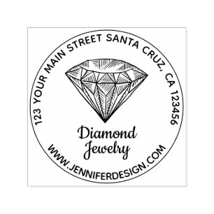 Tampon Auto-encreur Logo de bijoux à billes Diamond