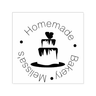 Tampon Auto-encreur Logo de boulangerie ustensiles de cuisson gâteaux