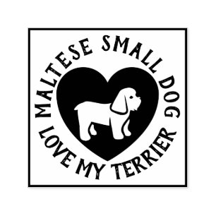 Tampon Auto-encreur logo de chien Terrier Maltais Amour Scrapbooking