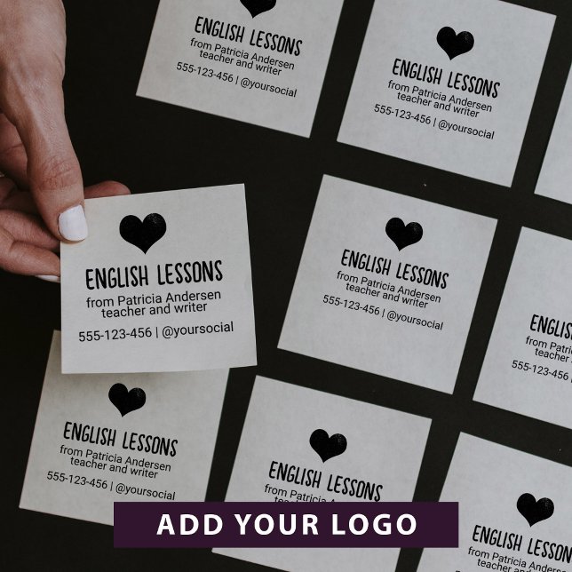 Tampon Auto-encreur Logo de l'enseignant privé Cute Contact (Créateur téléchargé)