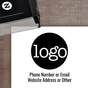 Tampon Auto-encreur Logo d'entreprise avec 2 lignes de texte