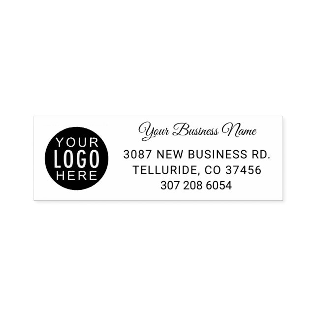 Tampon Auto-encreur Logo et adresse d'entreprise simples (Design)