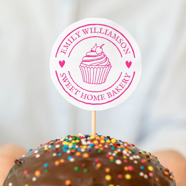 Tampon Auto-encreur Logo et nom personnalisés de boulangerie de Cupcak (Rubber Stamp Mock-up)