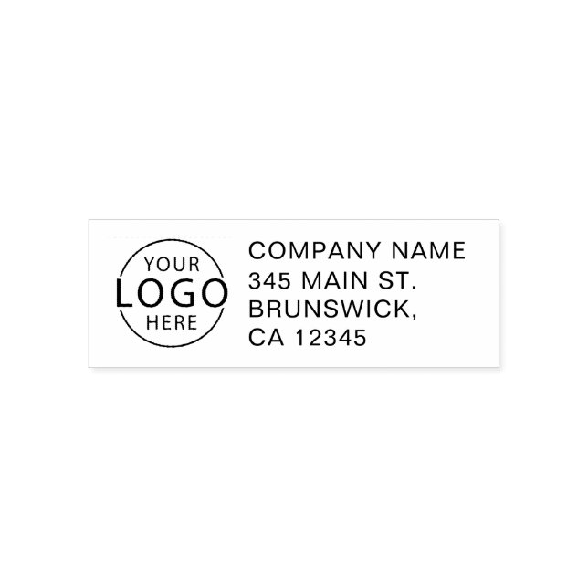 Tampon Auto-encreur Logo personnalisé | Adresse de retour d'affaires m (Design)
