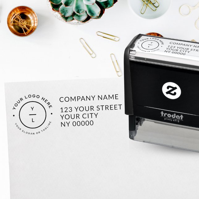 Tampon Auto-encreur Logo personnalisé de l'adresse de retour professio (Créateur téléchargé)
