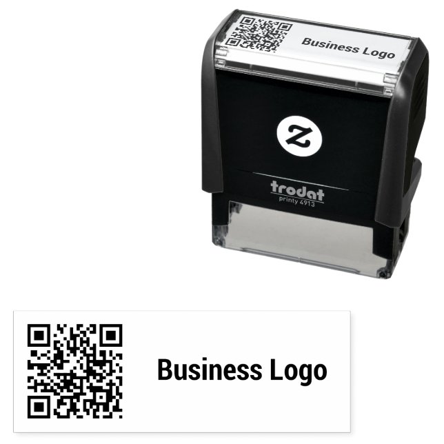 Tampon Auto-encreur Logo professionnel du code QR professionnel (En situation)