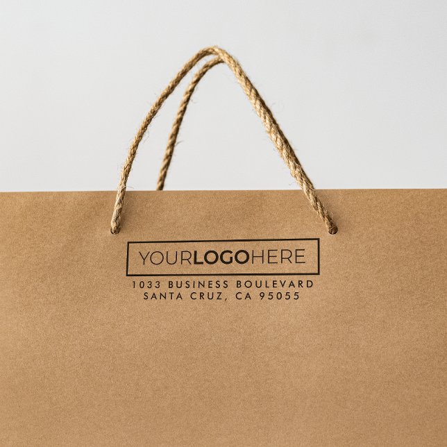 Tampon Auto-encreur Logo Rectangulaire d'entreprise moderne Adresse de (Stamp Mock-up)