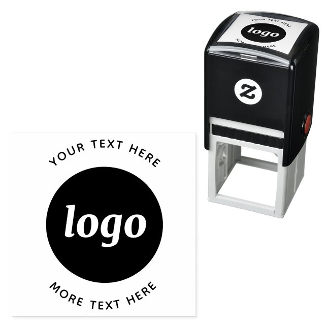 Tampon Auto-encreur Logo simple avec texte commercial (Simple logo with text business promotional self inking stamp)