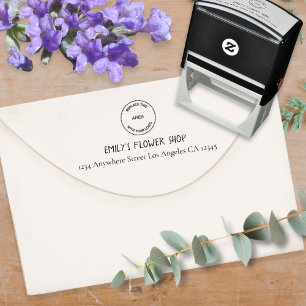 Tampon Auto-encreur Logo Simple Nom de retour Adresse Florist Self-Ink