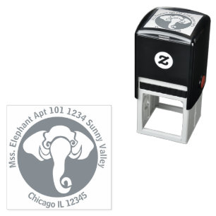 Tampon Auto-encreur Lumpy Elephant Republican Cartoon Adresse de retou