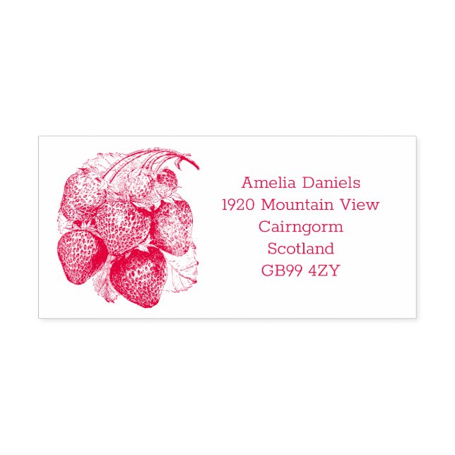 Tampon Auto-encreur Luscieux Été Strawberry Adresse Timbre En Caoutcho (Design)