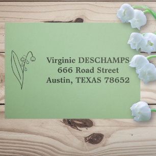 Tampon Auto-encreur Lys botanique de la vallée Line Art Flower