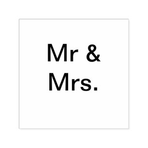 Tampon Auto-encreur M. et Mme nom du couple monogramme texte simple mi