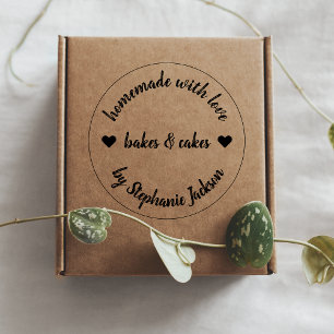 Tampon Auto-encreur Made with love   Homemade Baking Modern Heart