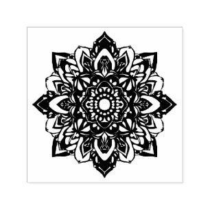 Tampon Auto-encreur Mandala à fleurs huit points étoiles