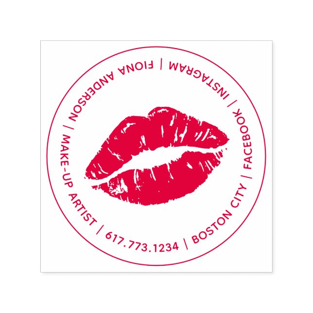 Tampon Auto-encreur Maquilleuse pour les lèvres Kiss (Design)
