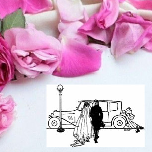 Tampon Auto-encreur Mariage de mariés des années 1920