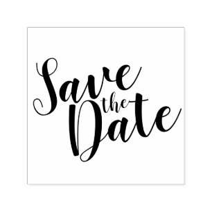 Tampon Auto-encreur Mariage de script moderne Enregistrer la date